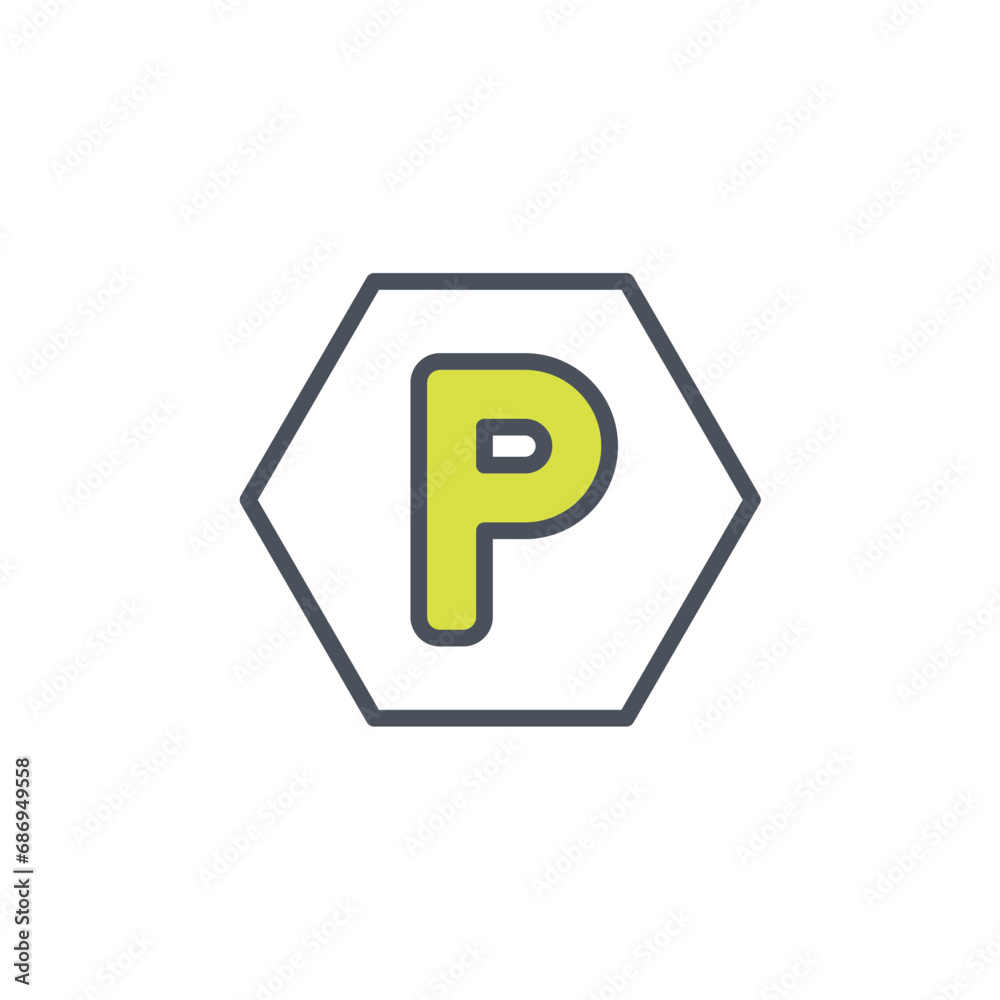Vector sign of the parking symbol isolated on a white background. icon color editable. Vector sign of the parking symbol isolated on a white background. icon color editable.