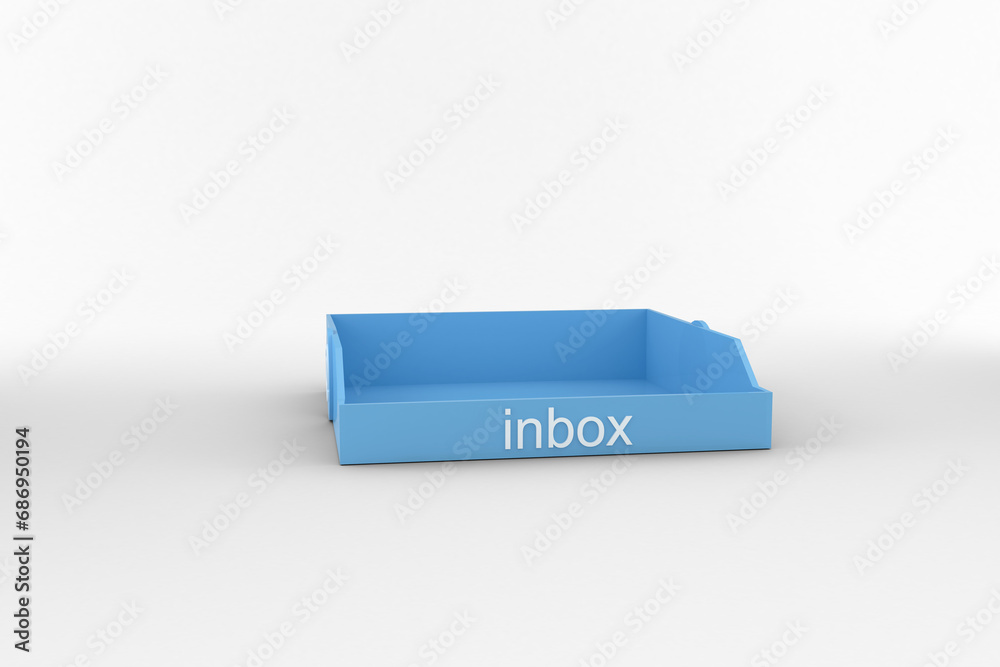 Digital png illustration of blue box with inbox text on transparent ...