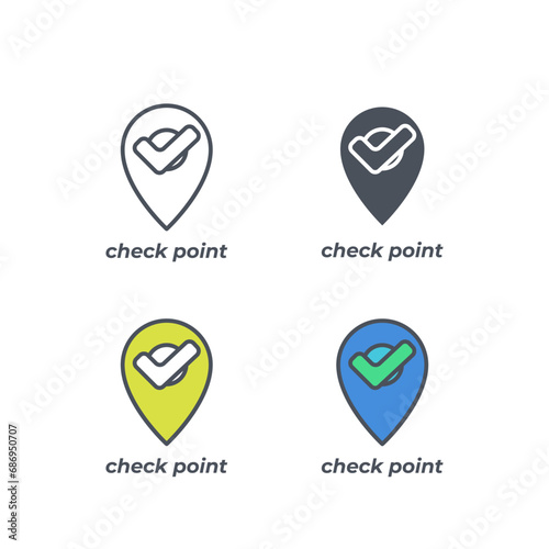 Free Download Vector sign of the check point symbol isolated on a white background. icon color editable. - GFXLoad