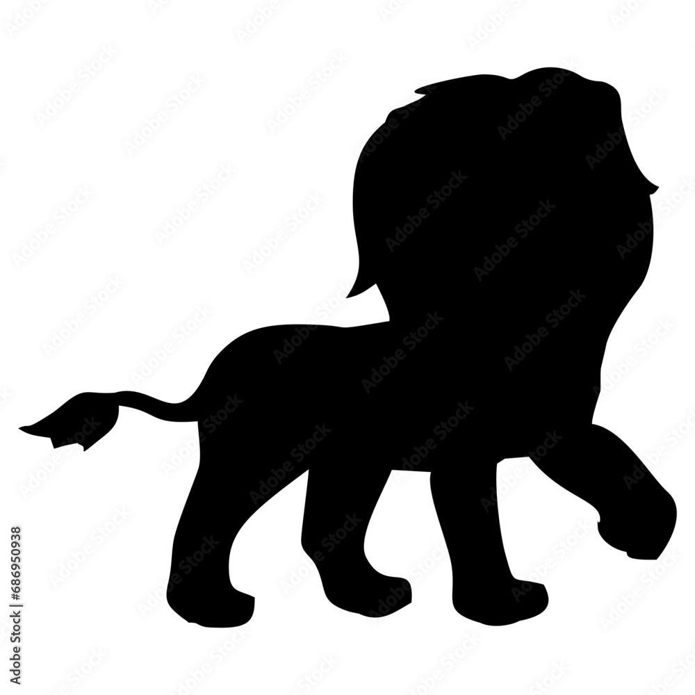 black silhouette of a lion or king of the jungle black silhouette of a lion or king of the jungle