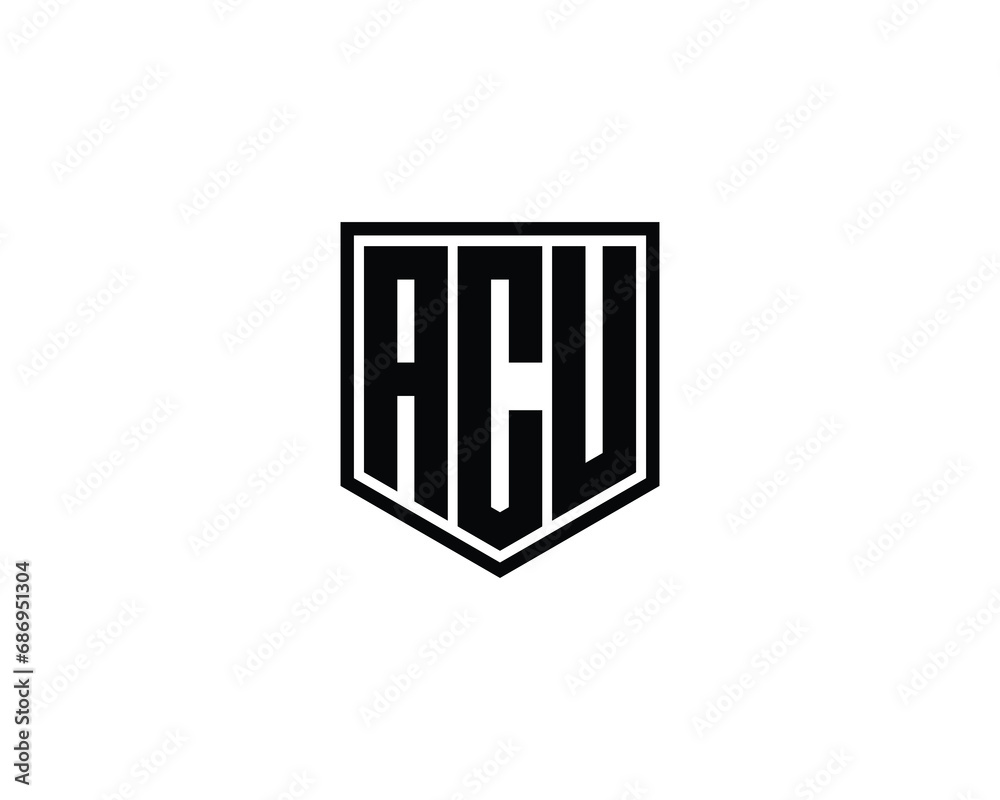 ACU logo design vector template