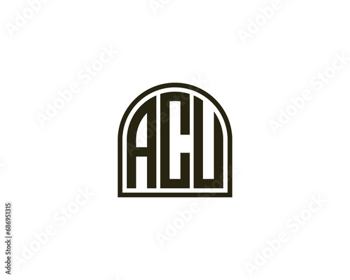 ACU logo design vector template