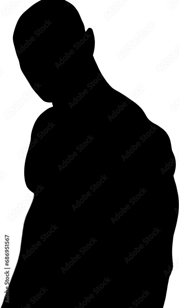 Digital png illustration of silhouette of sportsman on transparent background