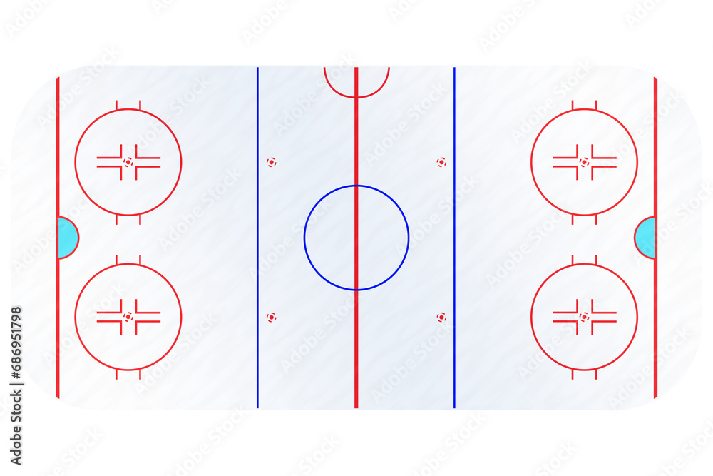 Fototapeta premium Digital png illustration of hockey court on transparent background