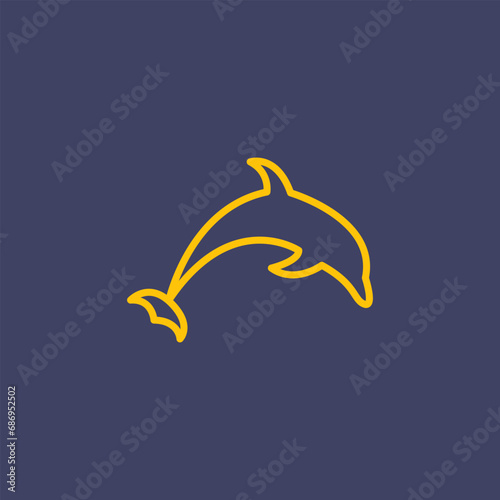 Dolphin line art logo icon