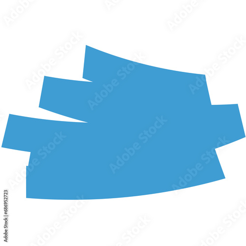 Digital png illustration of blue abstract shape on transparent background