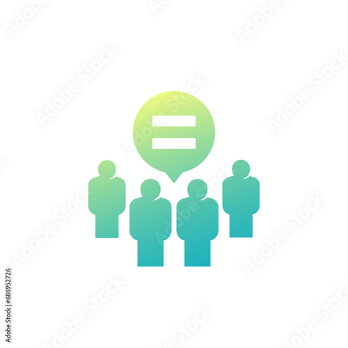 Social equality icon with people