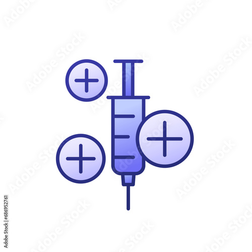 vaccine booster shot icon with outline