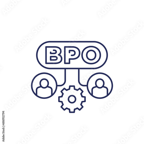 BPO line icon on white