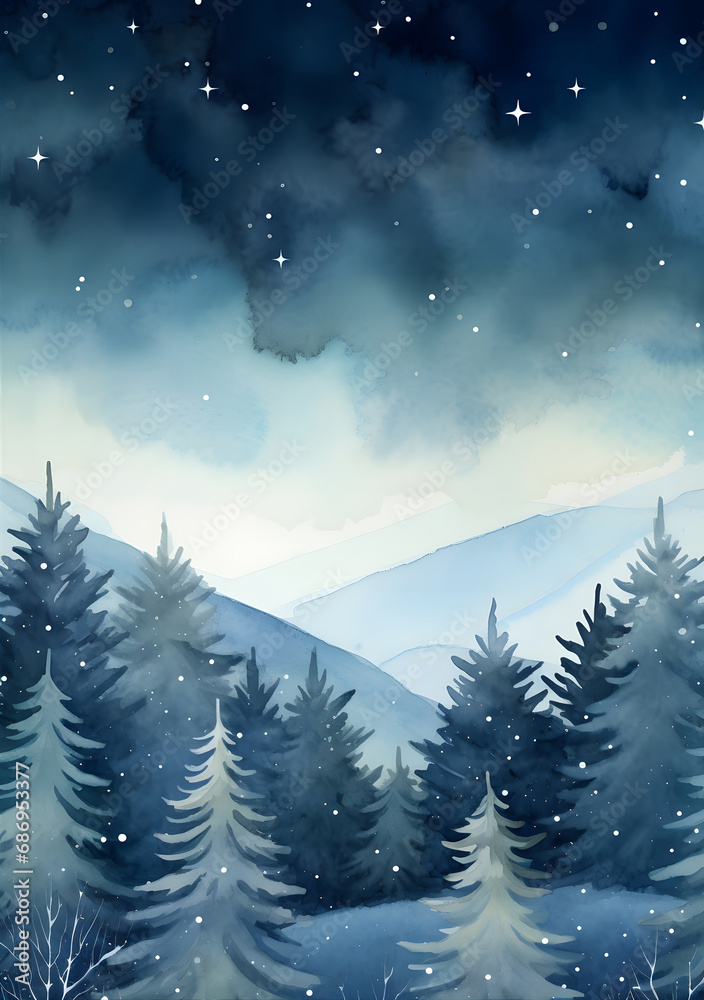 Naklejka premium a beautiful winter scene