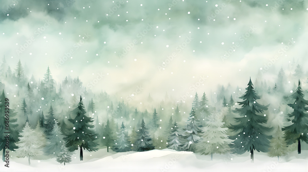 Naklejka premium a beautiful winter scene