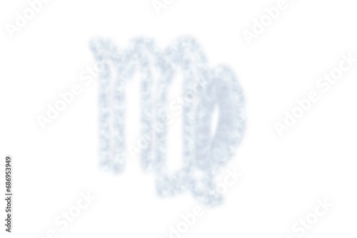 Digital png illustration of cloud forming virgo symbol on transparent background