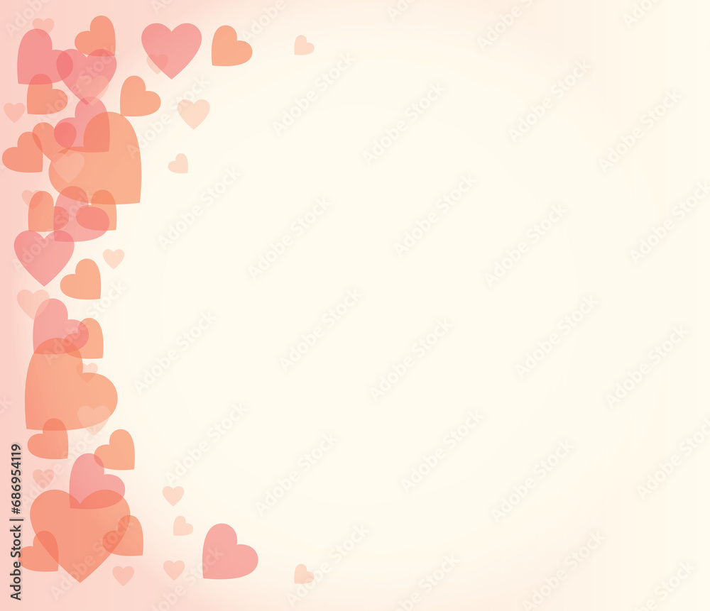 Digital png illustration of hearts with copy space on transparent background
