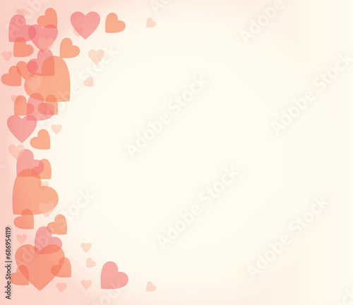 Digital png illustration of hearts with copy space on transparent background