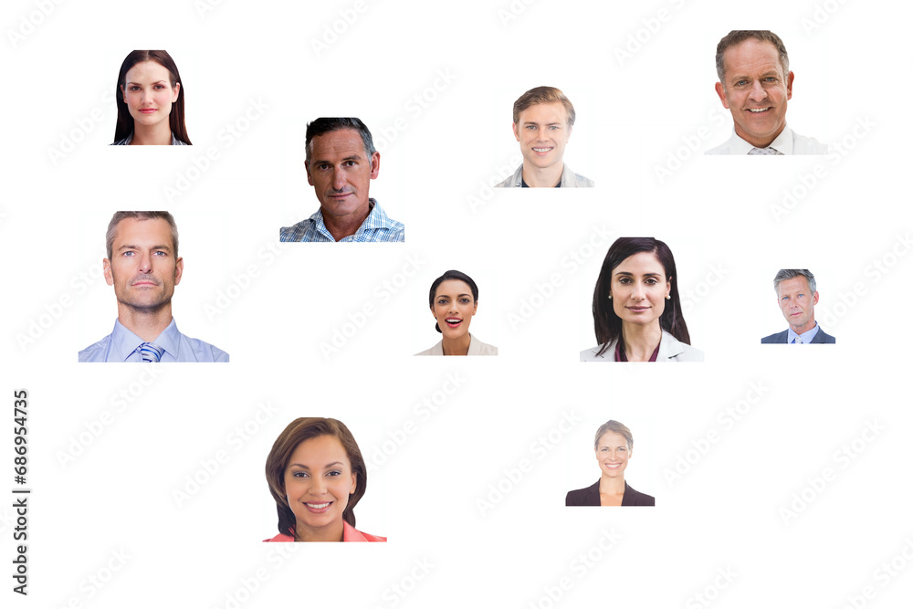 Digital png illustration of network of connections with business people on transparent background Digital png illustration of network of connections with business people on transparent background