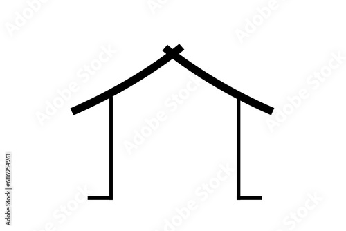 Digital png illustration of house symbol on transparent background