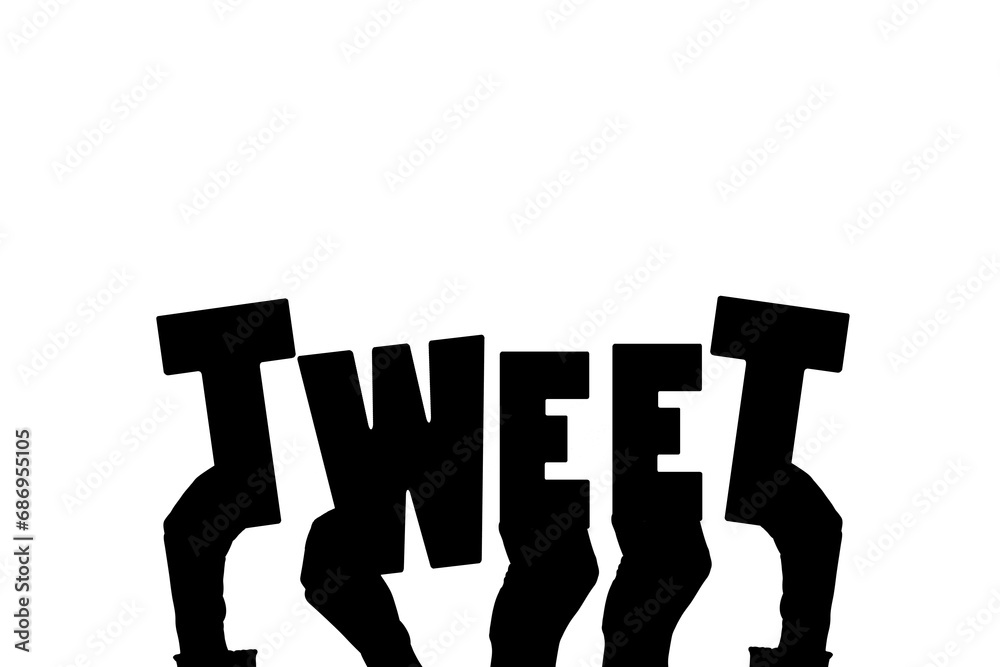 Digital png illustration of hands with tweet text on transparent background Digital png illustration of hands with tweet text on transparent background