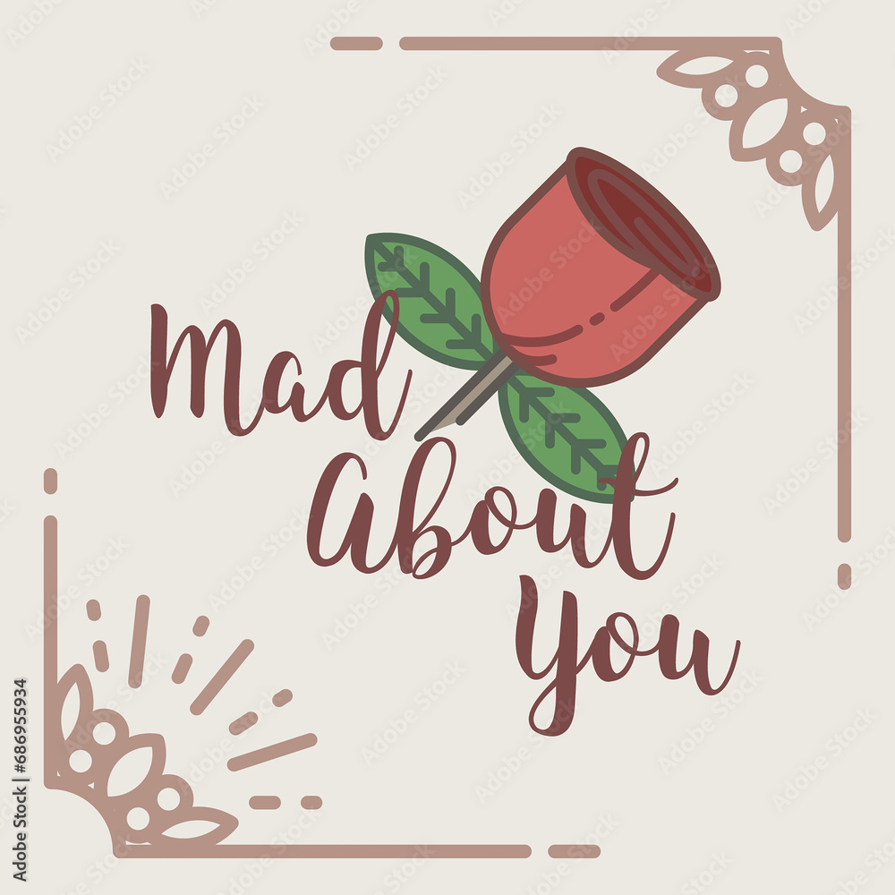 Digital png illustration of lower and mad about you text on transparent