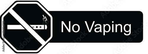 Digital png illustration of symbol with no vaping text on transparent background