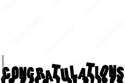 Digital png illustration of hands with congratulations text on transparent background