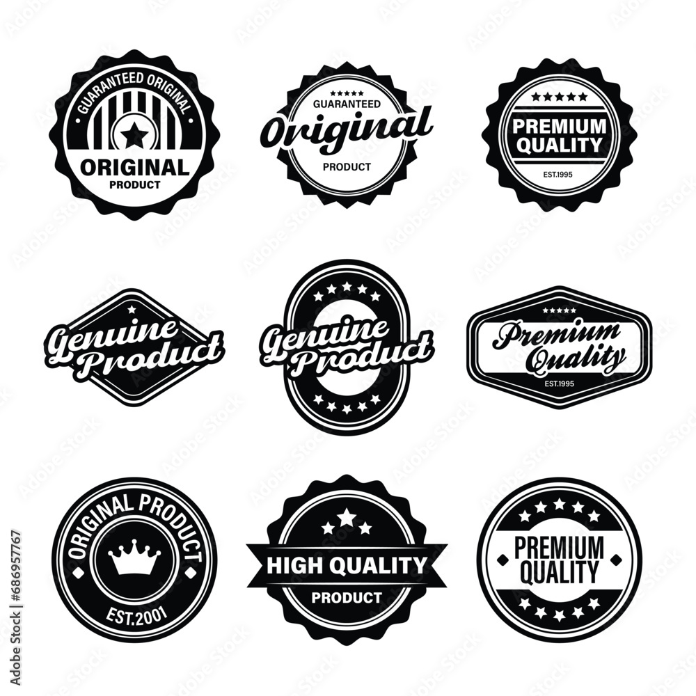 vintage badge collection vector set	