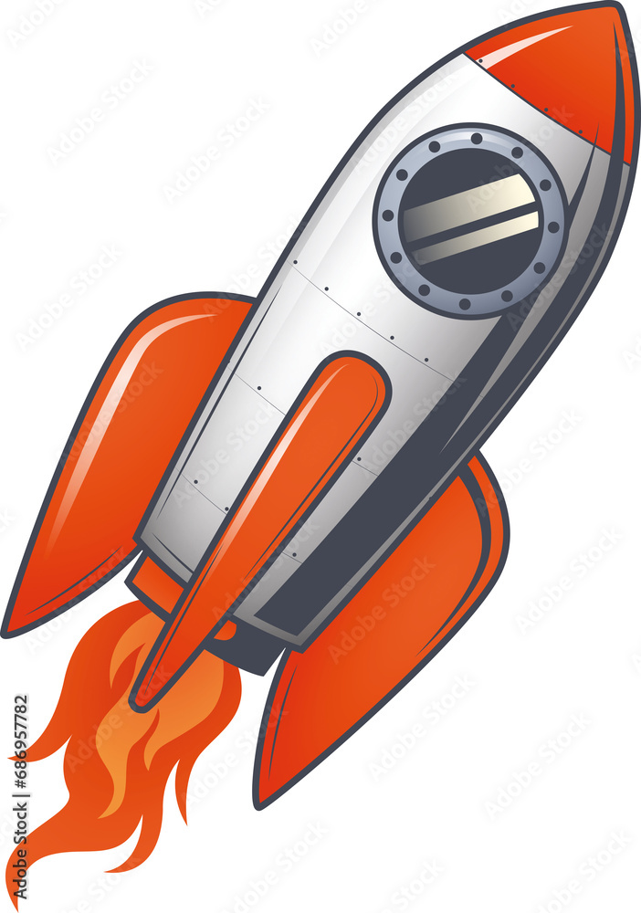 Digital png illustration of grey and orange space rocket on transparent background Digital png illustration of grey and orange space rocket on transparent background