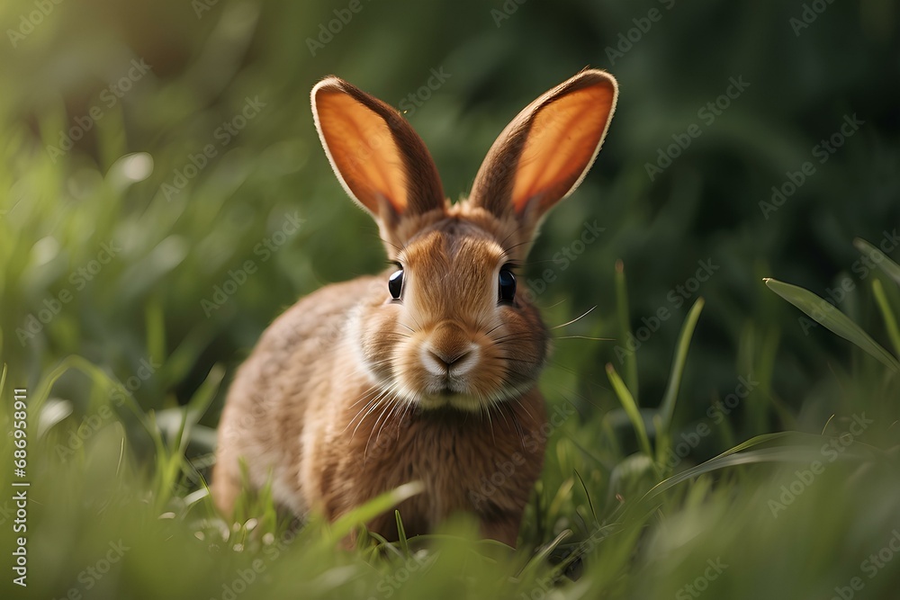 Fototapeta premium rabbit in the grass