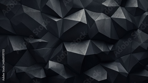 Black and gray abstract geometric stone shapes background wallpaper ai generated image