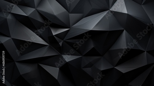 Black and gray abstract geometric stone shapes background wallpaper ai generated image