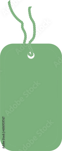 Digital png illustration of green gift label on transparent background