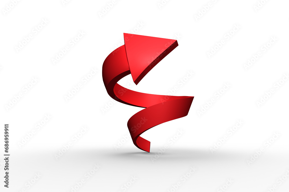 Digital png illustration of red curved right arrow on transparent ...