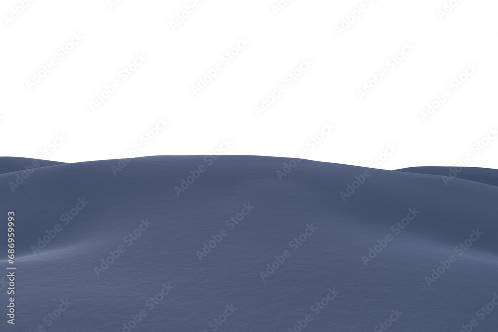 Digital png illustration of snowy field at night on transparent background
