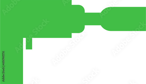 Digital png green silhouette of drill on transparent background