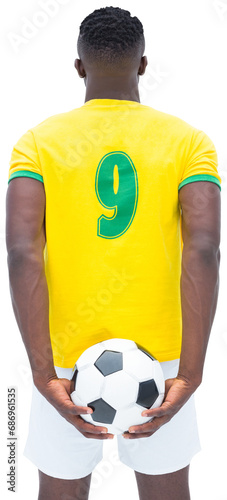 Digital png photo of african american male football player on transparent background