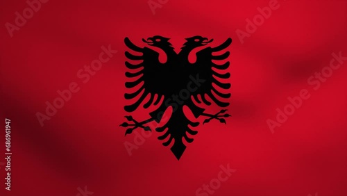 Albania Waving Flag Background Animation. Looping seamless 3D animation. Motion Graphic