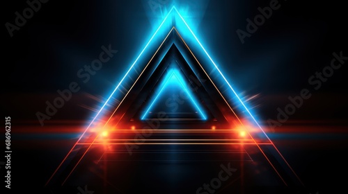 Triangle with glowing technology background wallpaper ai generated image