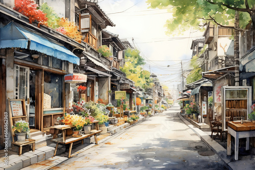 JeJu Korea in watercolor painting