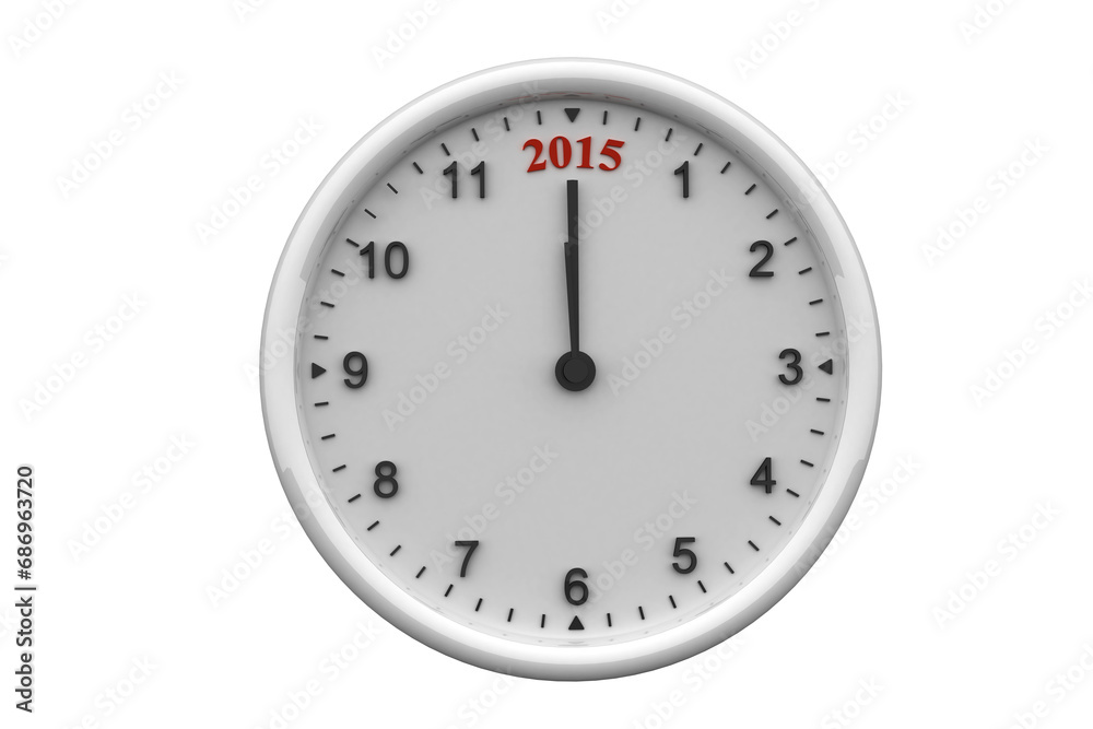 Digital png illustration of white clock face with 2015 number on transparent background Digital png illustration of white clock face with 2015 number on transparent background