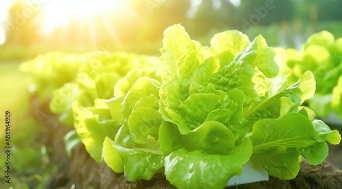Organic vegetables salad growing garden hydroponic farm