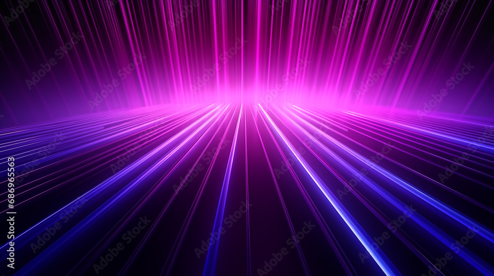 abstract panoramic neon background. Bright purple violet pink li