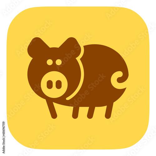 Editable pig, sow, boar vector icon. Animal, farm, livestock. Part of a big icon set family. Perfect for web and app interfaces, presentations, infographics, etc