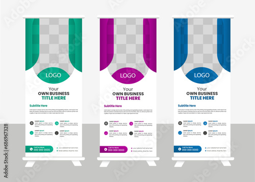 modern roll up banner design template for agency.