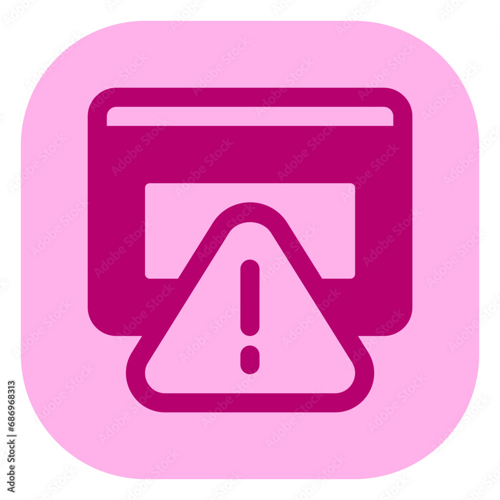 Editable website alert, warning vector icon. Part of a big icon set family. Perfect for web and app interfaces, presentations, infographics, etc Editable website alert, warning vector icon. Part of a big icon set family. Perfect for web and app interfaces, presentations, infographics, etc