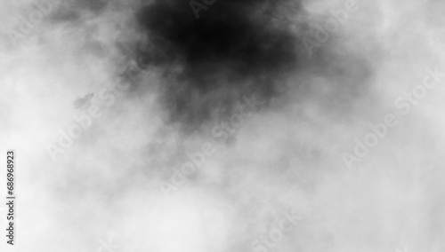 Abstract smoke misty fog on isolated black background. Texture overlays. Paranormal mystic smoke  clouds for movie scenes.