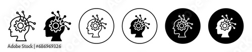 Critical Thinking icon. smart thinking or critical think idea symbol set. sharp intellect mind with cognitive mindset or creative brain vector line logo