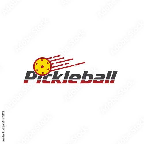 illustration of pickleball, a sport that combines elements of tennis, badminton and table tennis.
