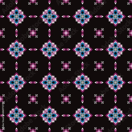 seamless floral pattern with pink and blue  photo