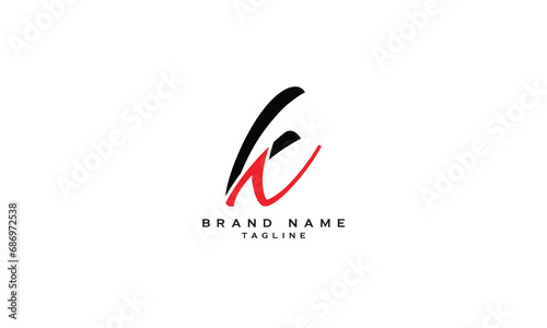 KN, NK, Abstract initial monogram letter alphabet logo design