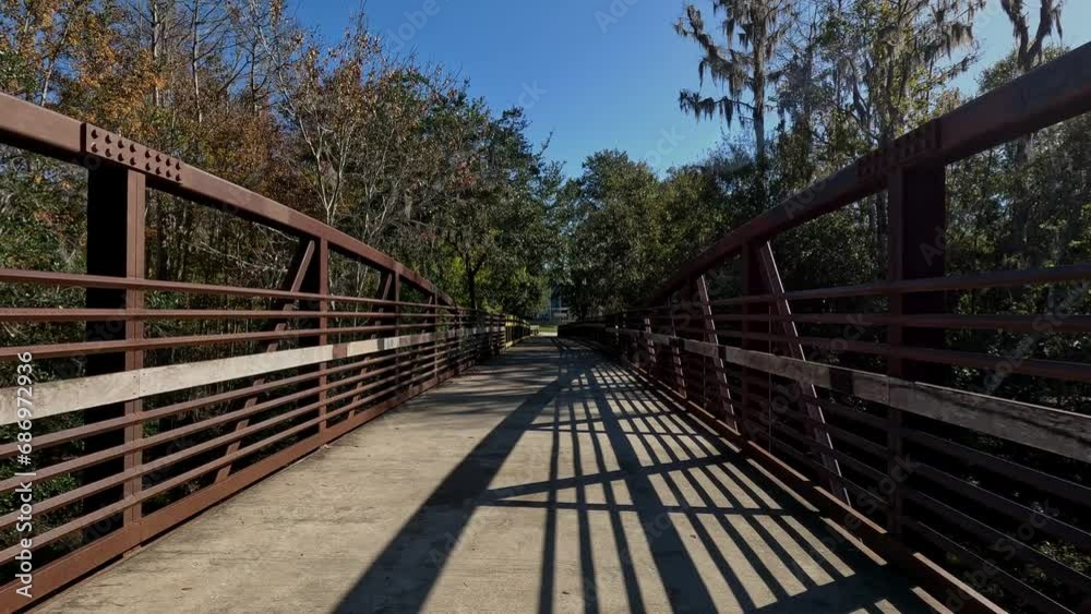 Bridge over the Shingle Creek surrounded by forest Bridge over the Shingle Creek surrounded by forest