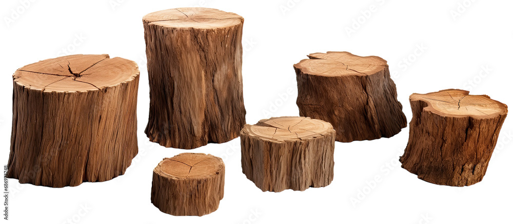 Hardwood tree stump, isolated on white Hardwood tree stump, isolated on white